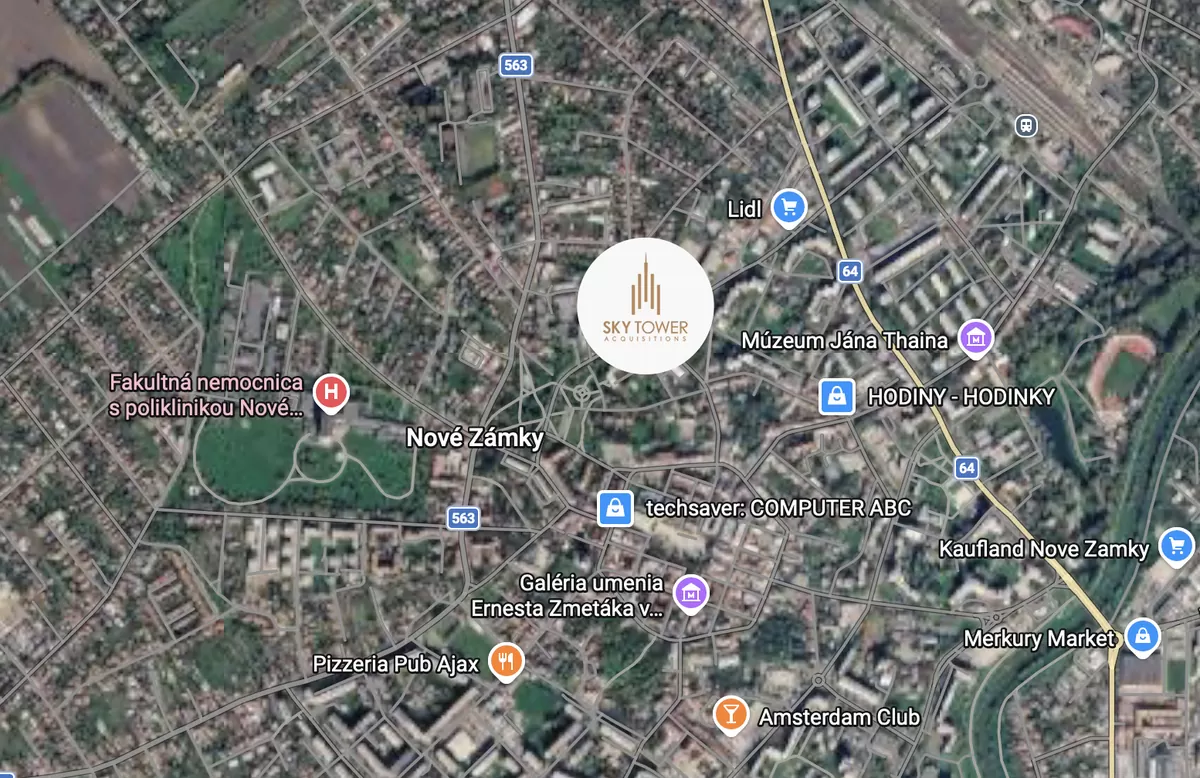 Mapa lokality projektu SkyTower v Nových Zámkoch